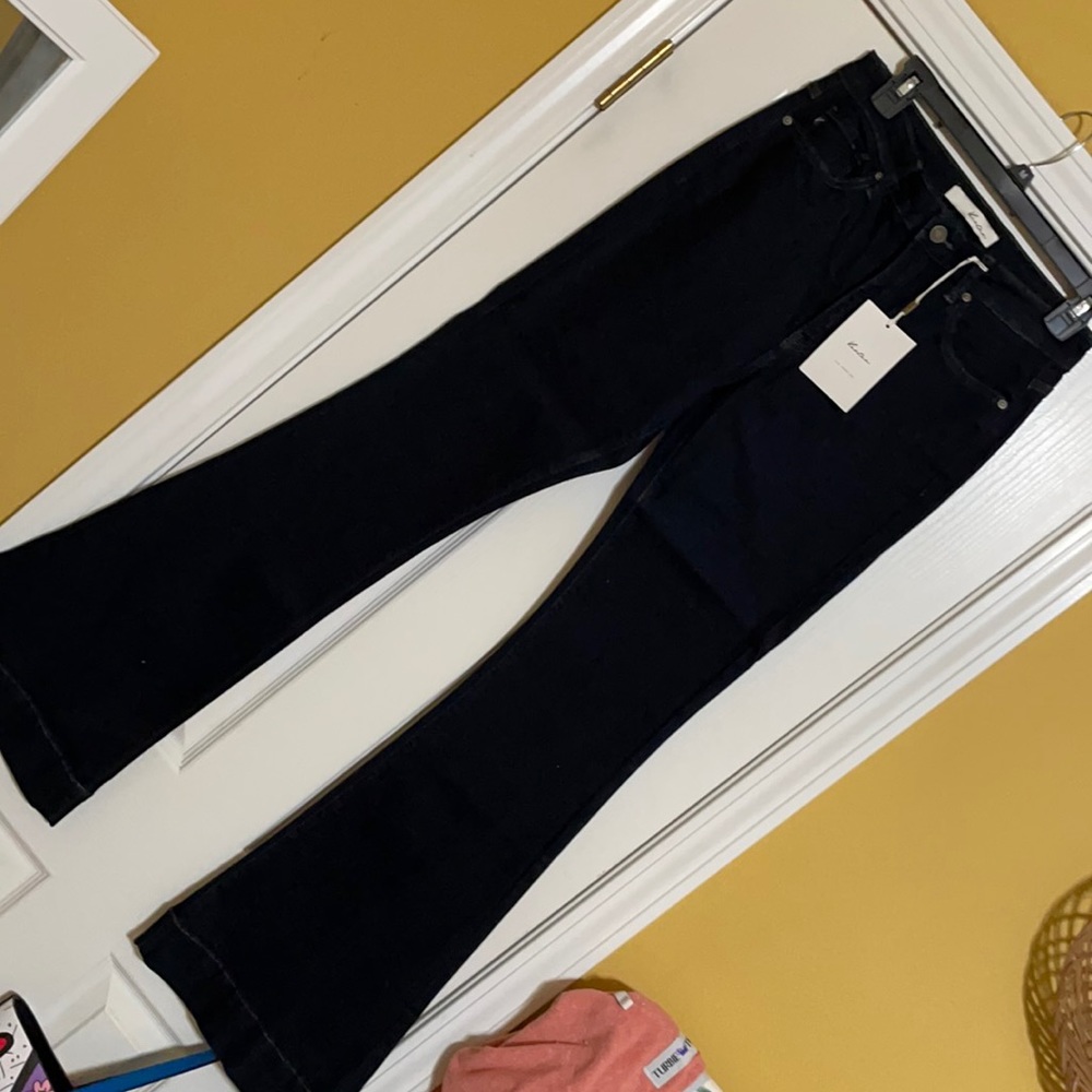 Kancan high rise flares- very dark denim- size 9